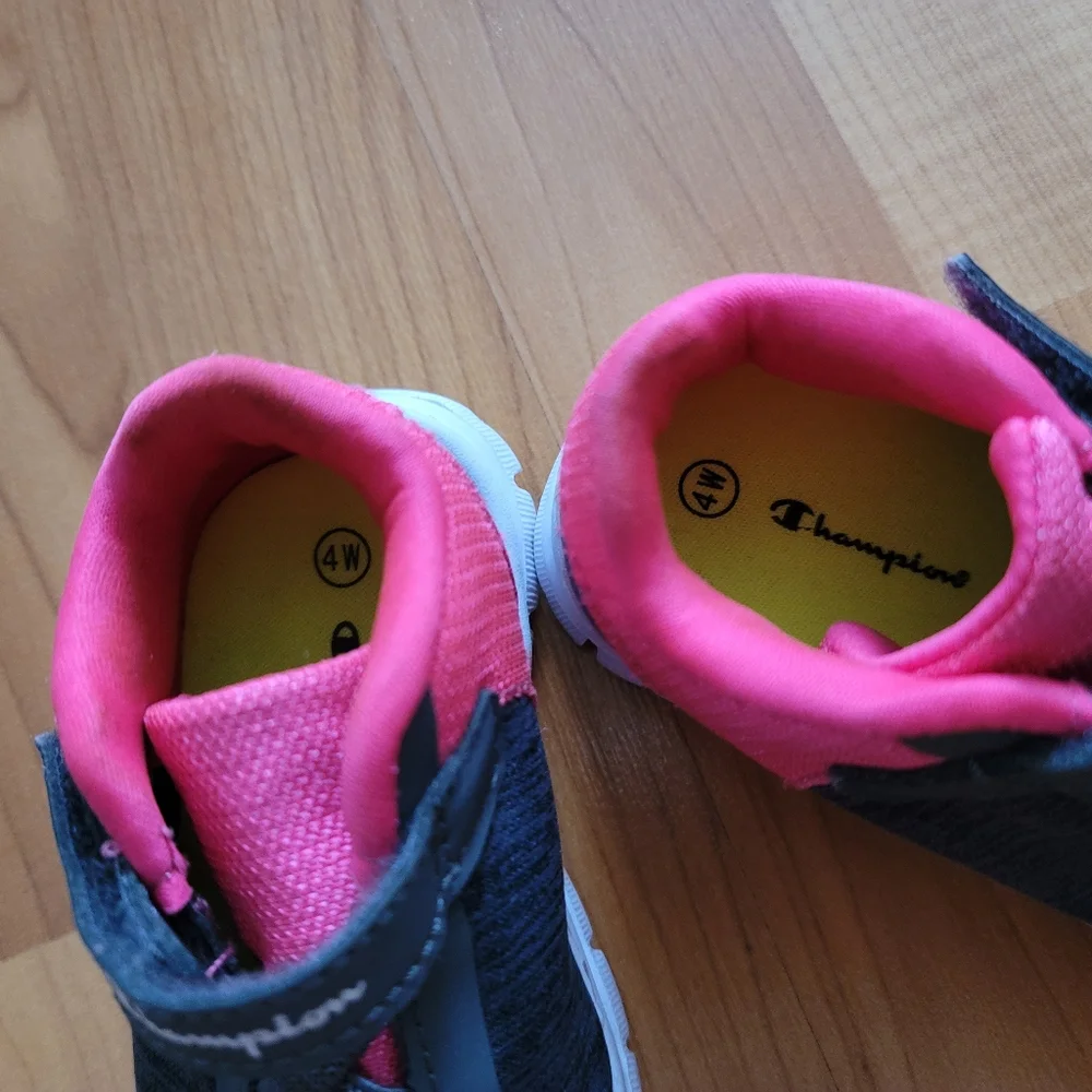 Champion Girls First Walking Shoes Sneaker Munchkin Pink Grey Active Size 4M